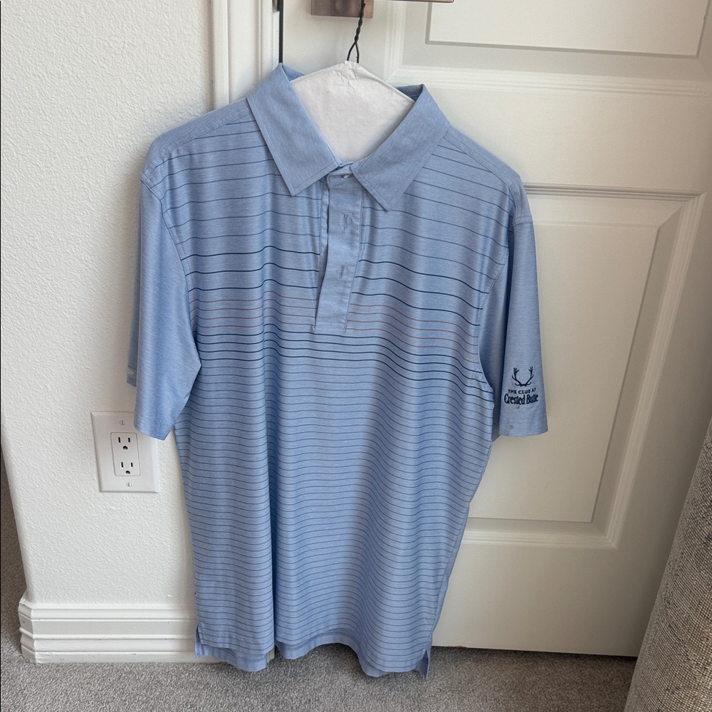 Classic Blue Striped Polo Shirt